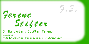 ferenc stifter business card